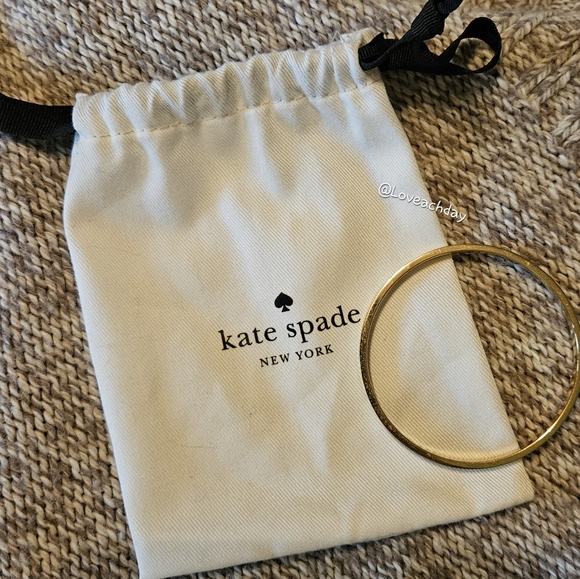 kate spade Jewelry - Kate Spade Gold & White Bangle Bracelet